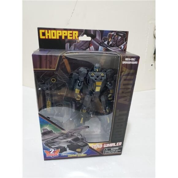 Mad-Whirler Chopper Robot Action Figure – 2-in-1 Helicopter Transformer Toy - Picture 1 of 6